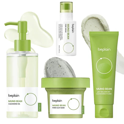 Korean 4-in-1 Skincare Combo | Cleansing Oil+ Pore Clay mask+ Mung Bean Foam+ Pore Tight-up Serum